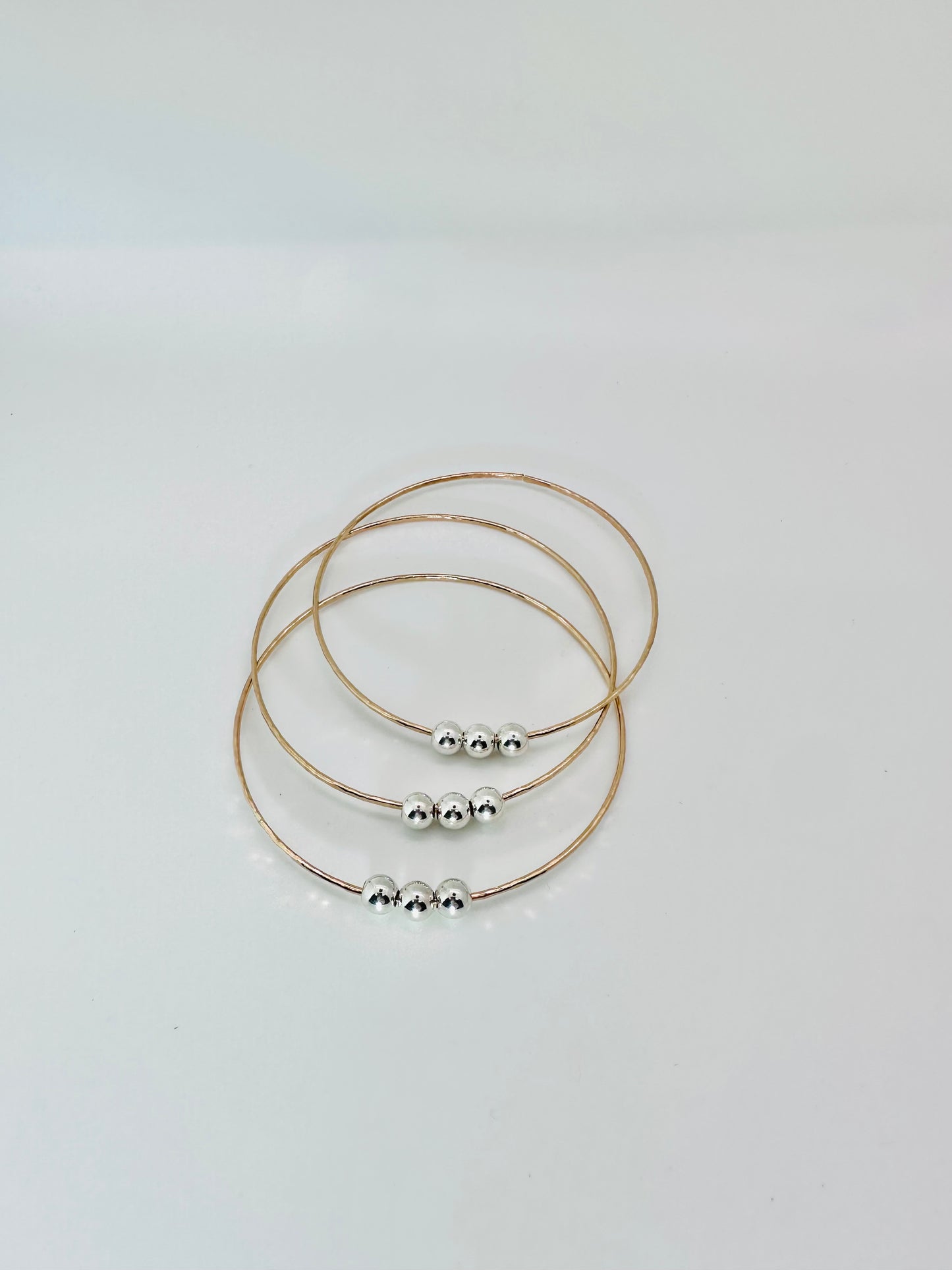 3 Ball Bangle - 14k Filled Mix Metal