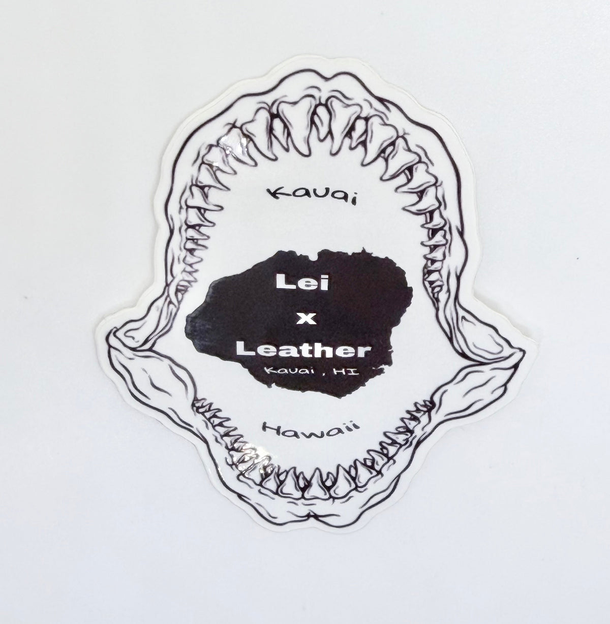 Kauai Jaws B&W - Logo Sticker