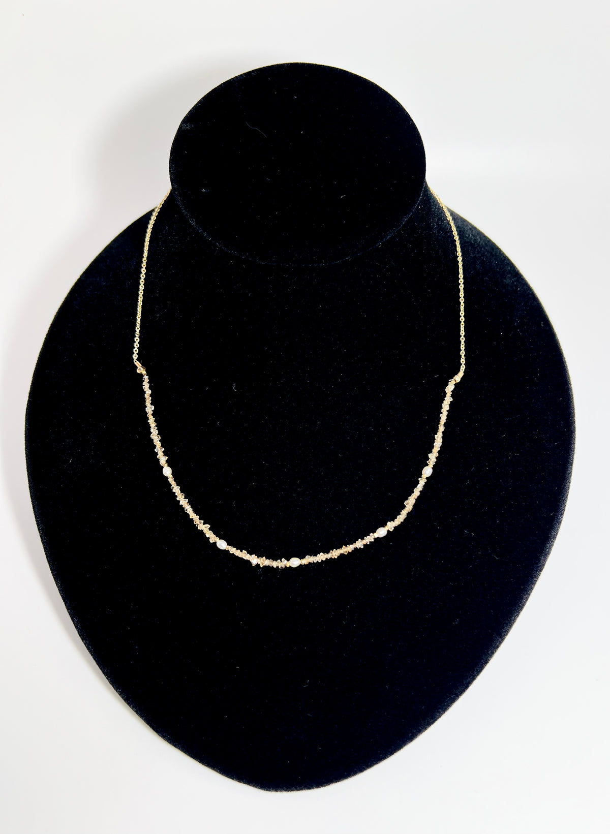 Herkimer Diamond & Pearl Necklace