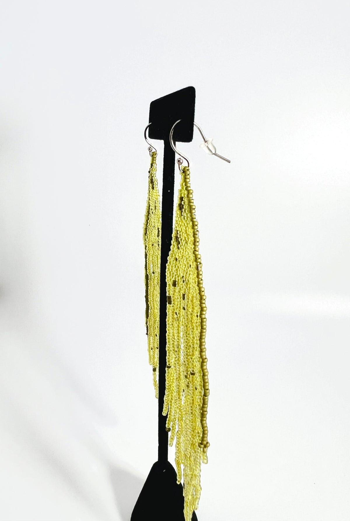Green Beaded Triangle Dreamer Earring - Large