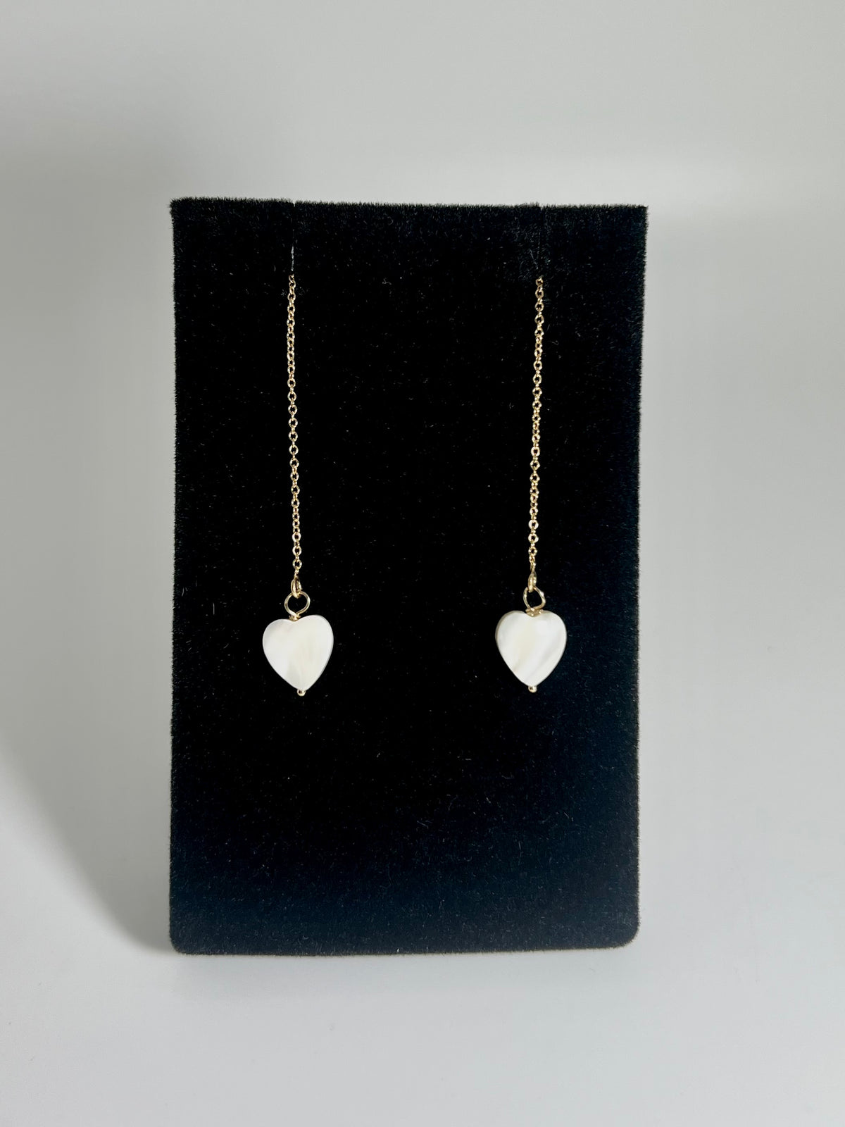 Pearl Heart Threader Earring’s - 14k GF
