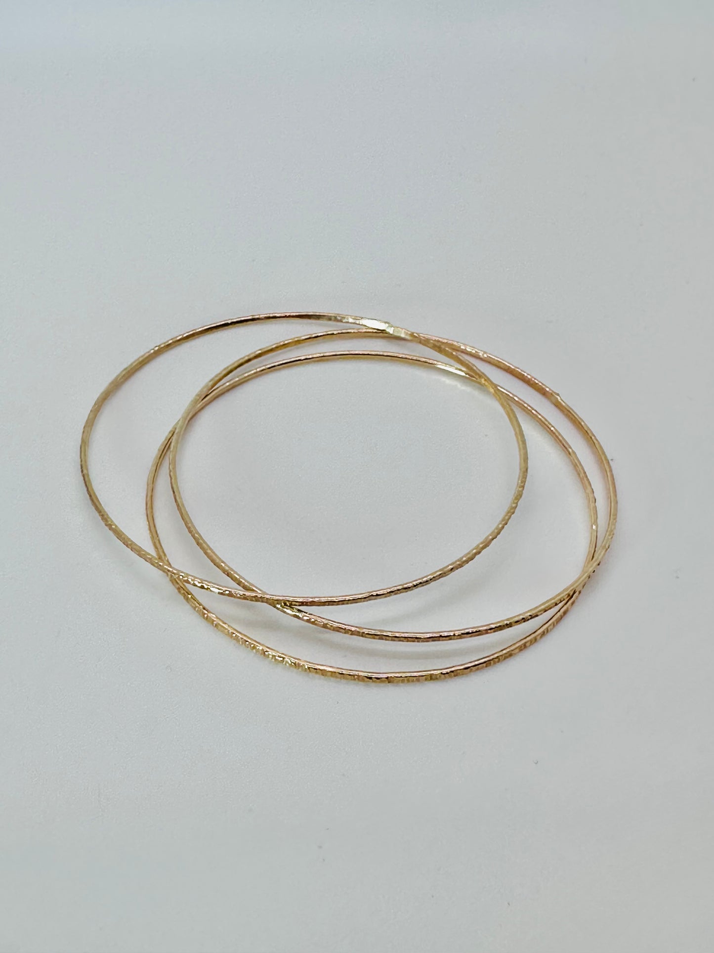 Thin Textured Bangle - 14k GF