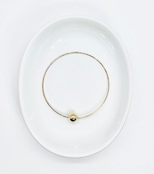 Single Ball Bangle - 14k GF