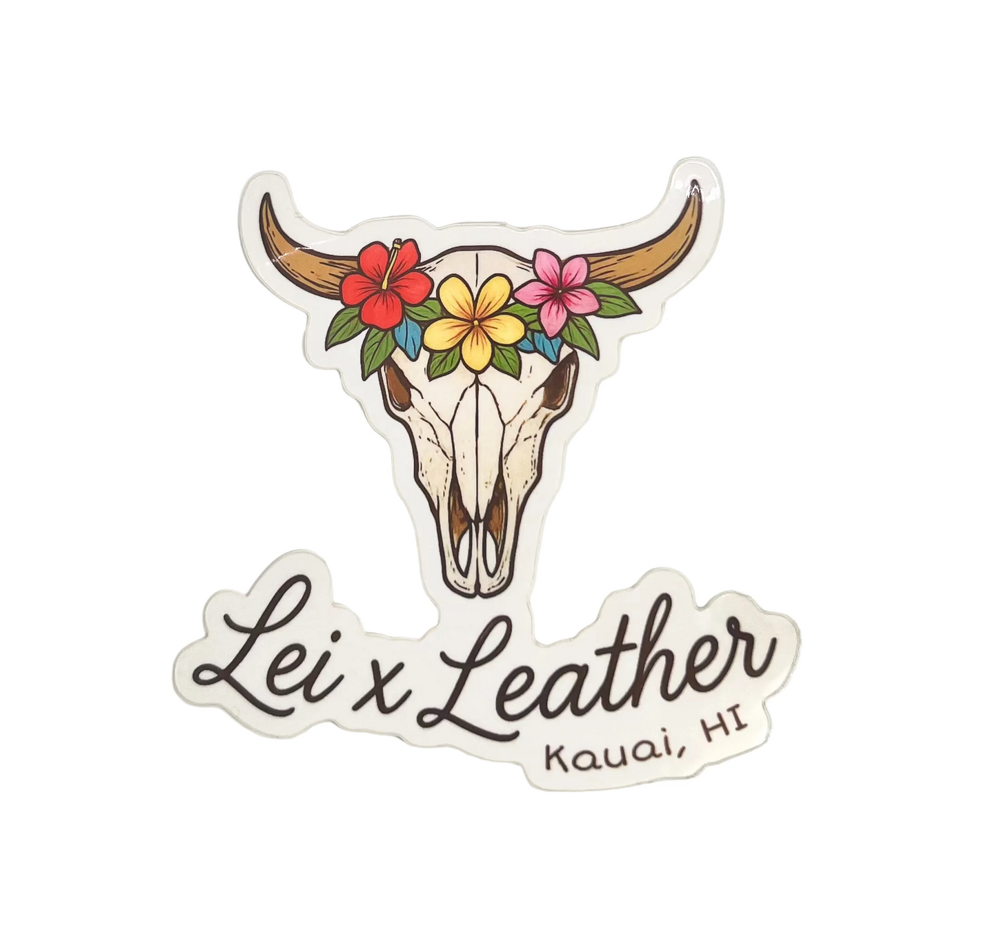 Skull w/ Lei - Logo Sticker