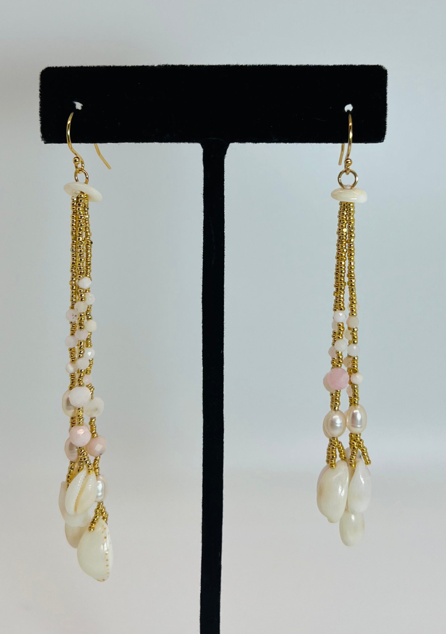 Opal & Cowrie Dangle Earring