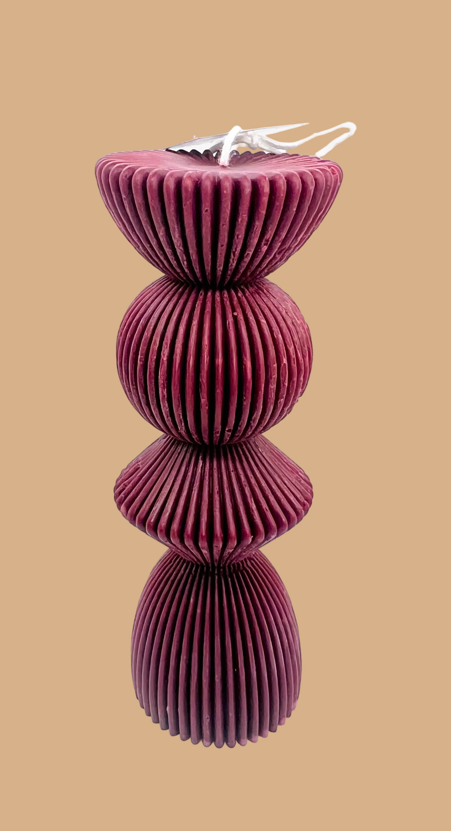 Ribbed Pillar Candle