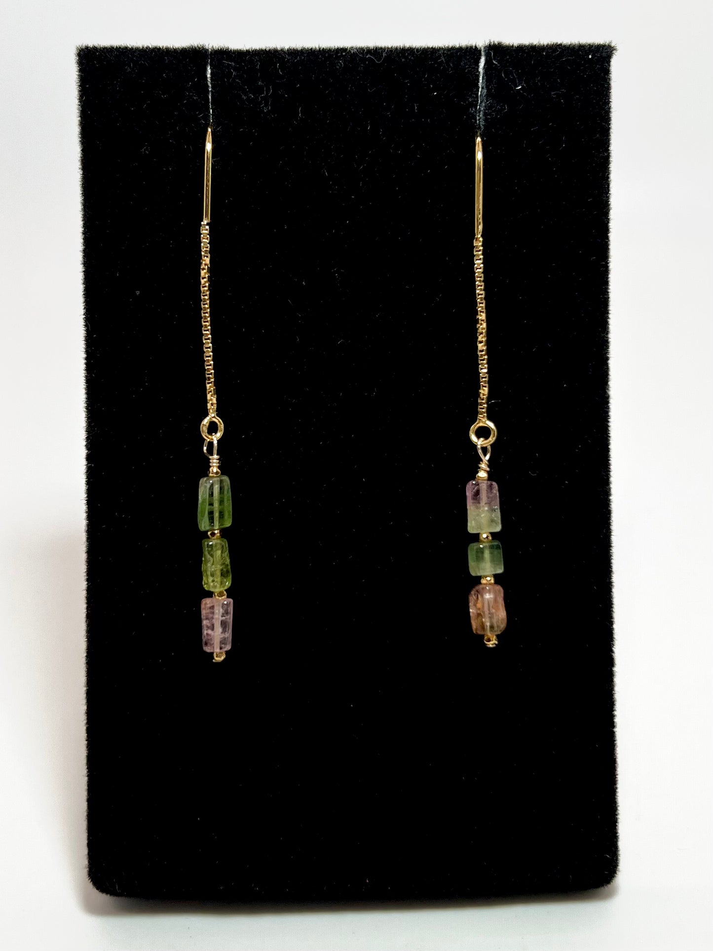 Tourmaline Threader Earring