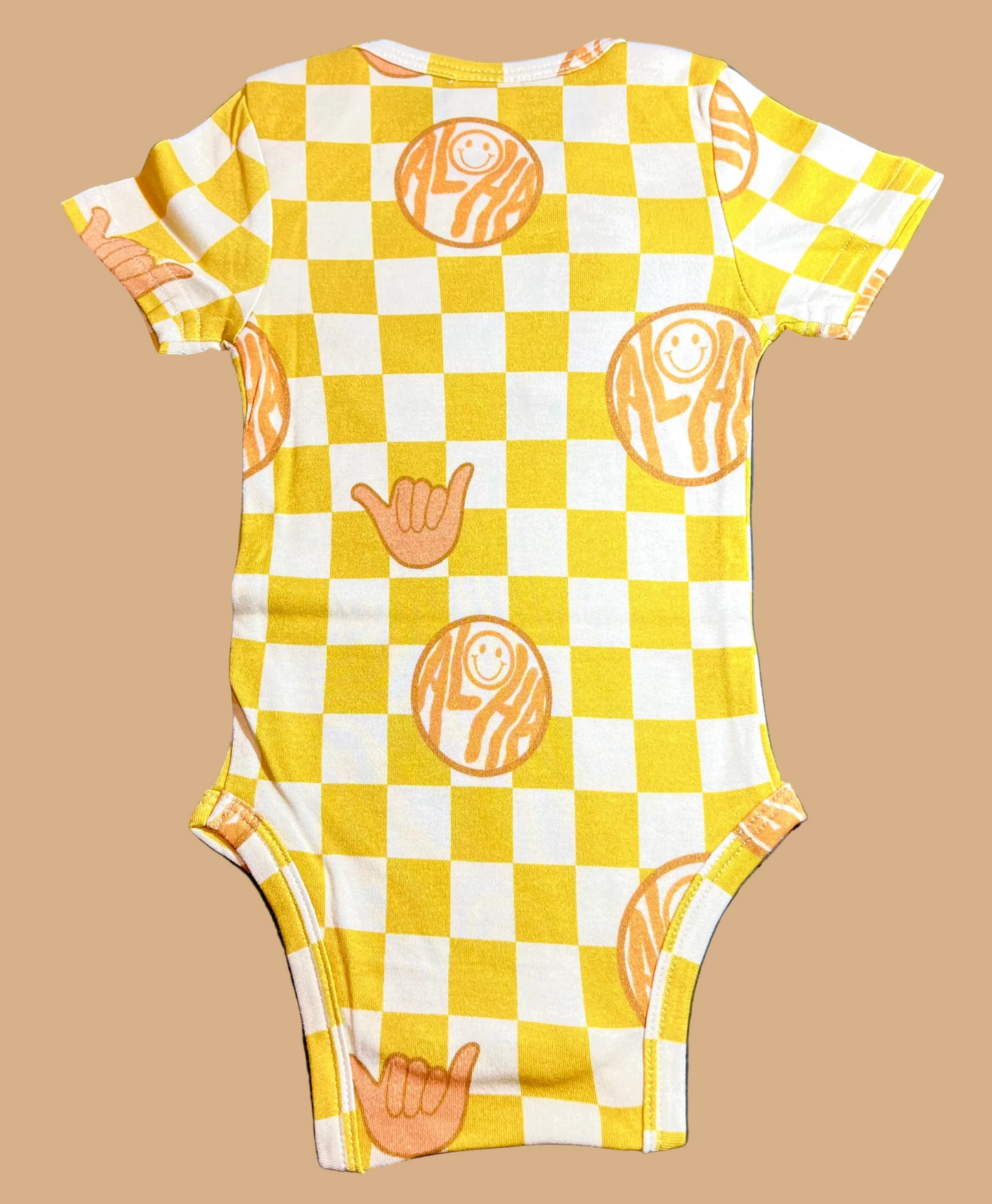 Onesie - Checkered Yellow