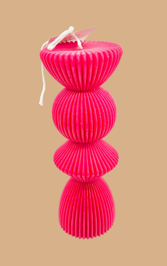 Ribbed Pillar Candle