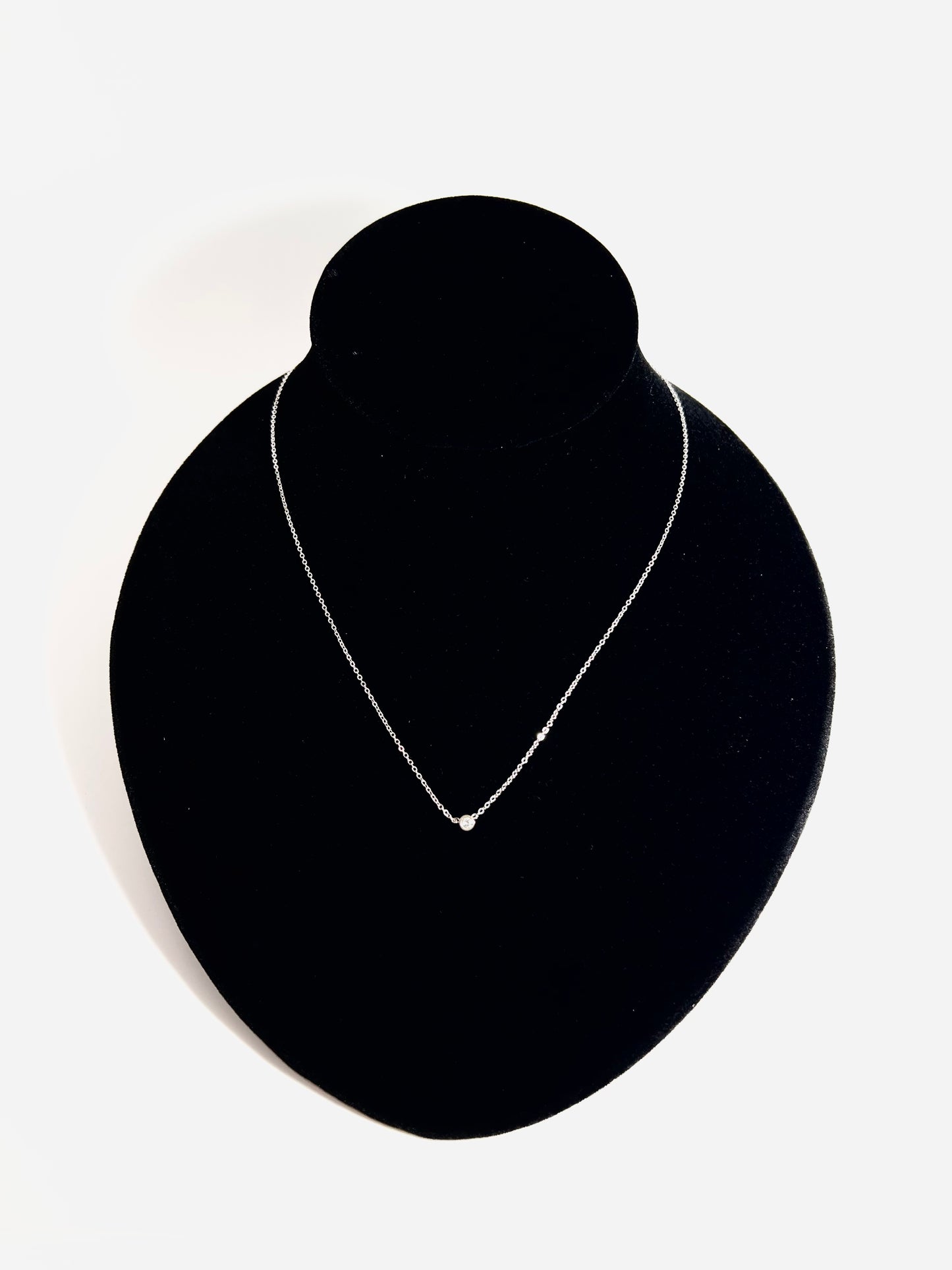 Diamond Solitaire White Necklace