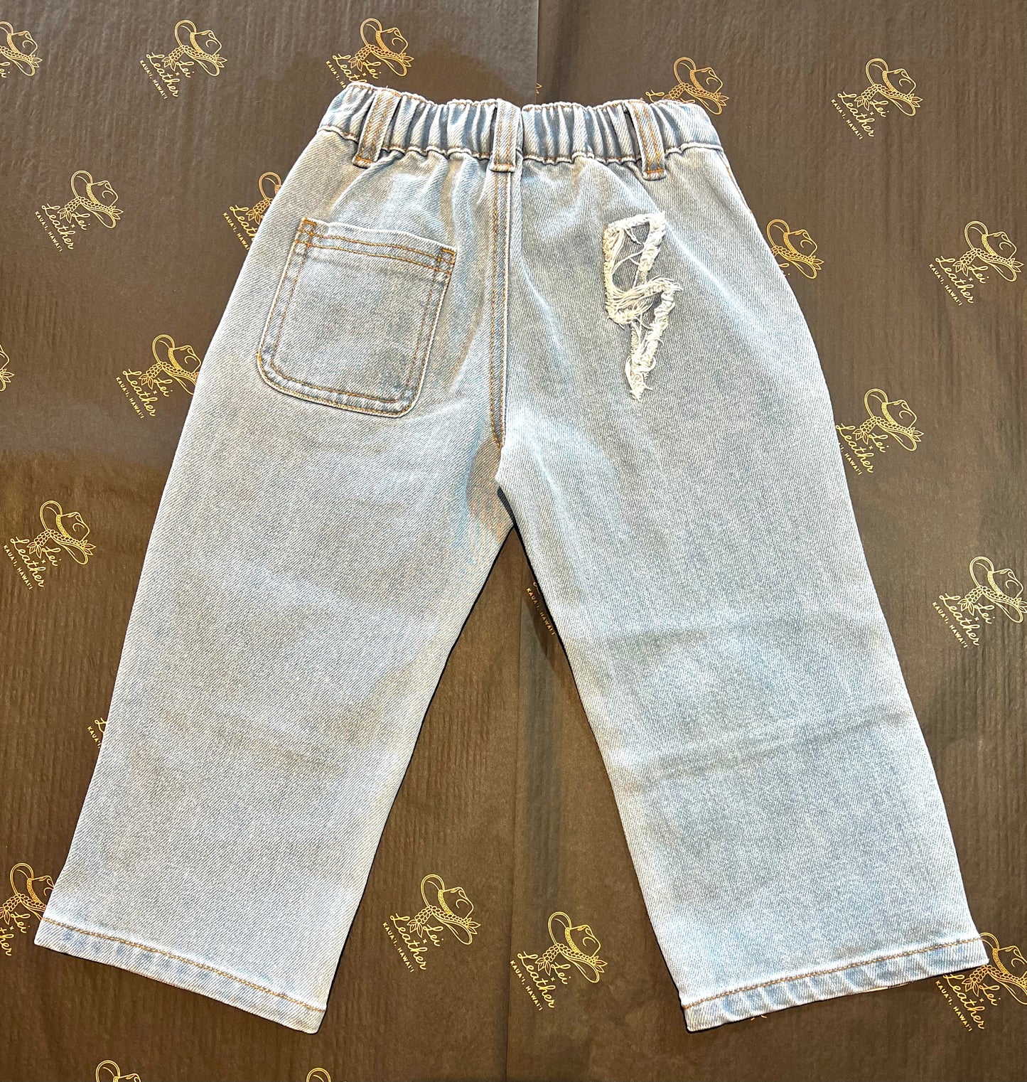 Kids Checkered Denim Jeans