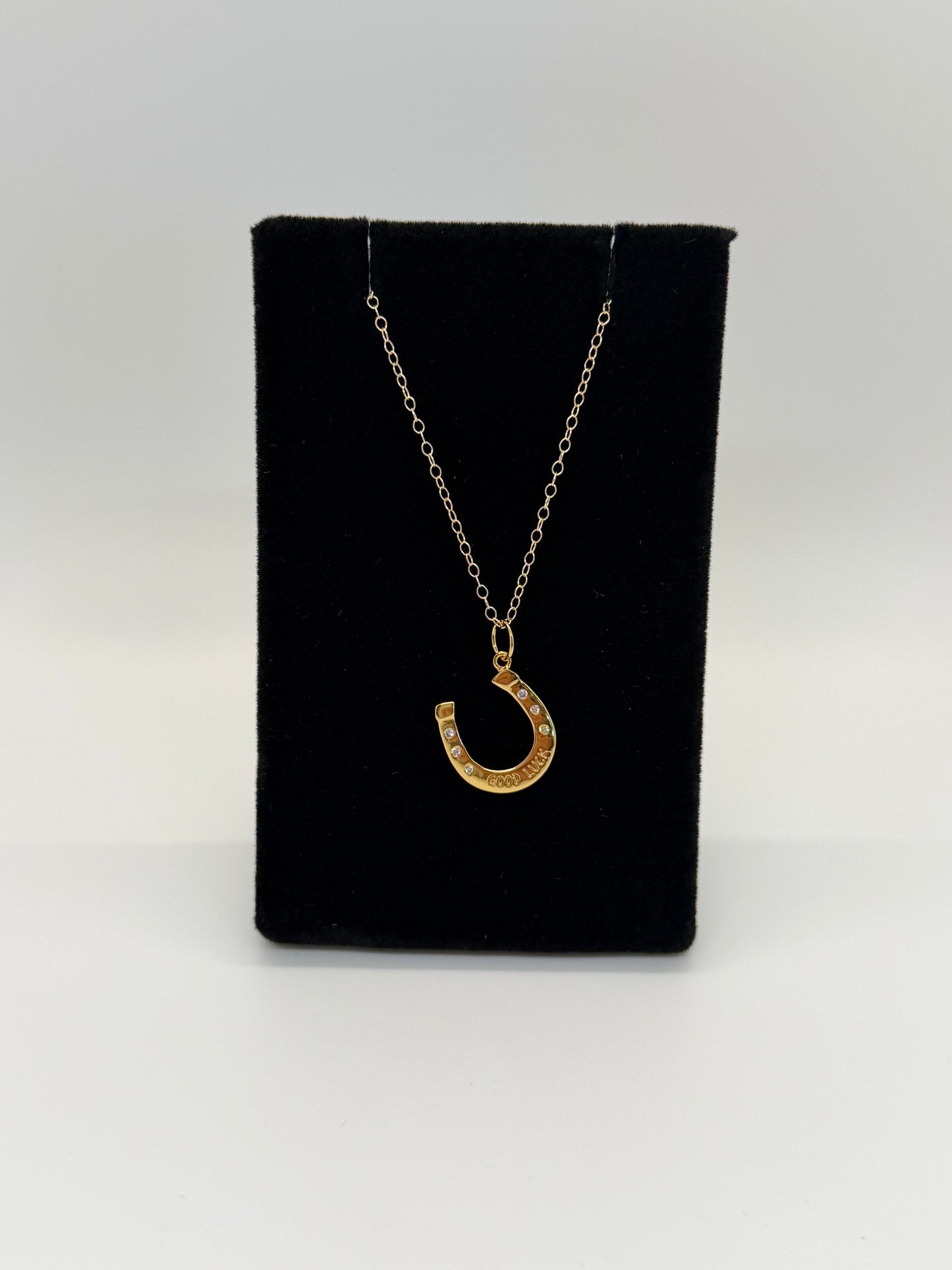 Good Luck Horseshoe Charm Gold-Filled Necklace