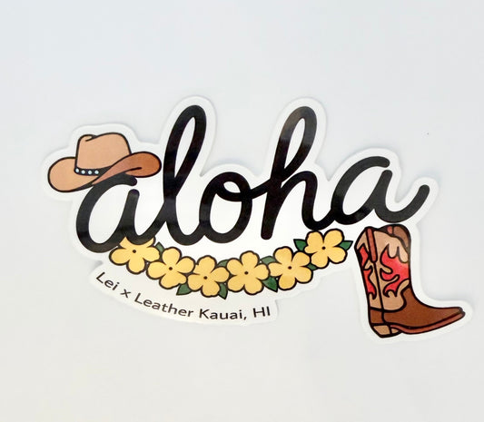 Aloha / Hat, Lei & Boots - Logo Sticker