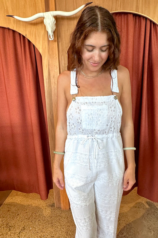 Luna Overalls - White