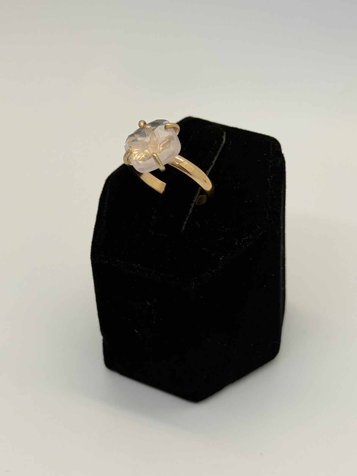 Faceted Rose Quartz Gold-Filled Ring