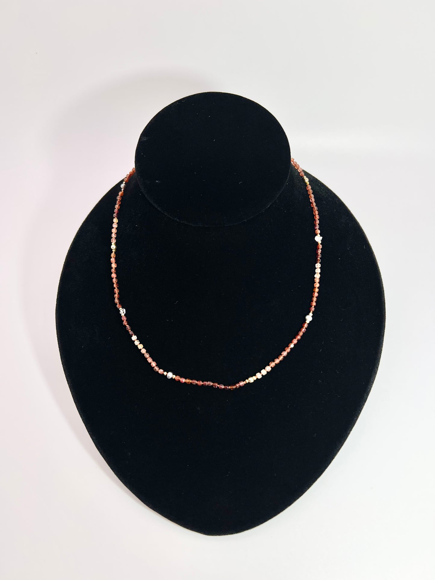 Square Spinel Stone w/ Fresh Water Pearls & Herkimer Diamonds - Necklace
