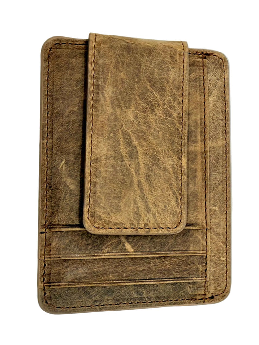 Leather Card Holder with Money Clip