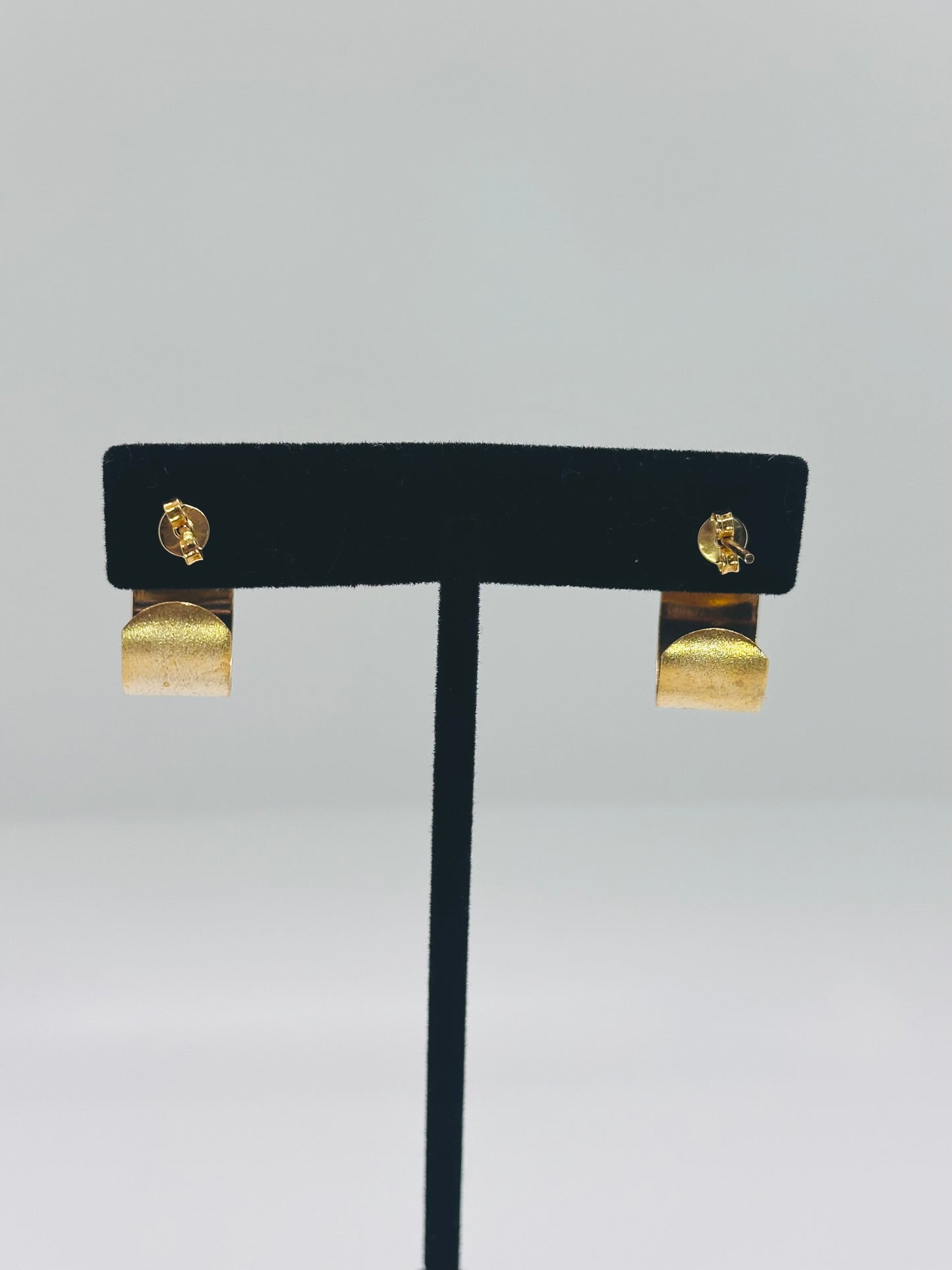 Wide Flat Brushed Half Hoop Earring’s