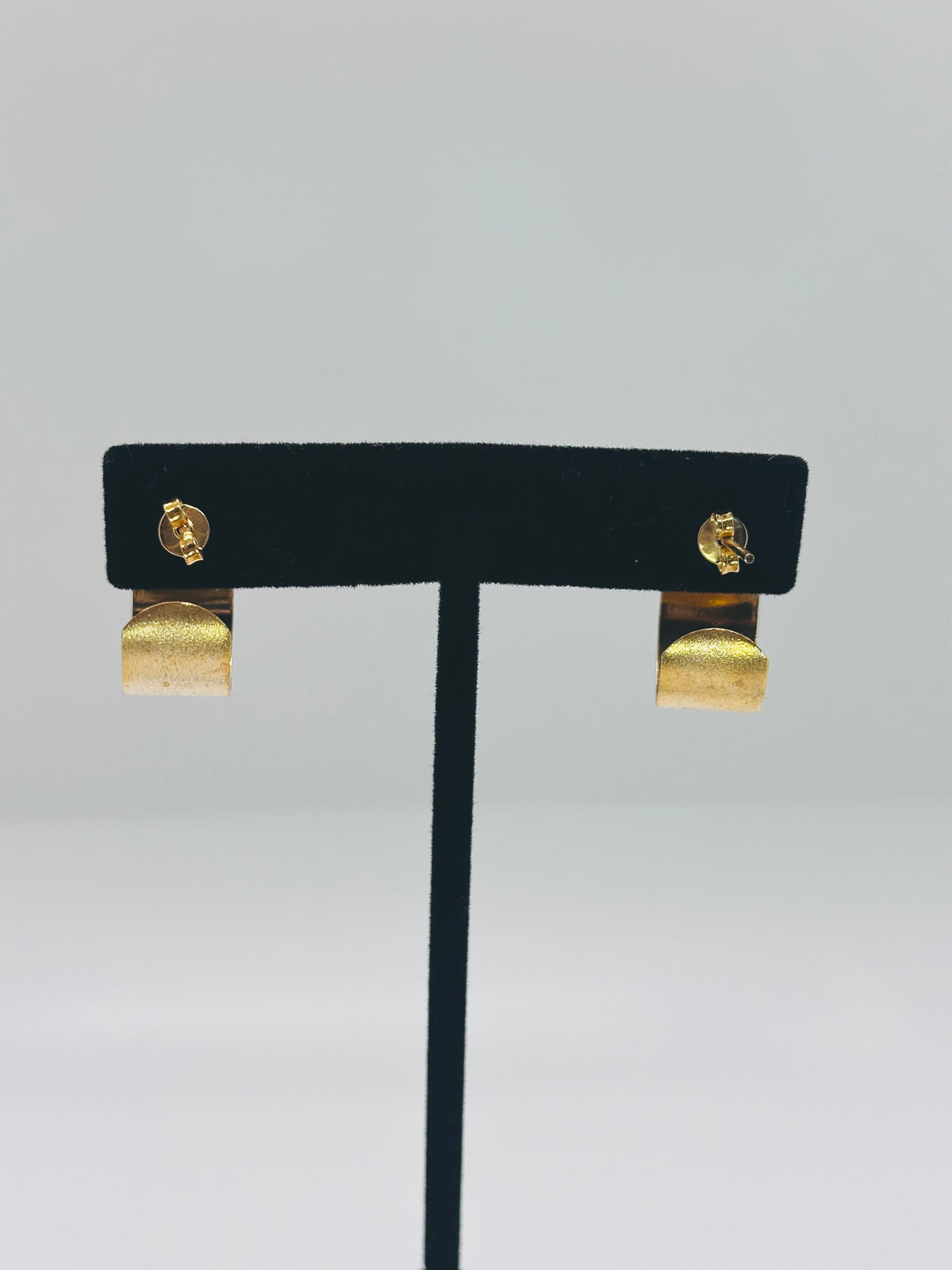 Wide Flat Brushed Half Hoop Earring’s