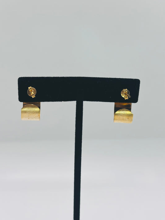 Wide Flat Brushed Half Hoop Earring’s