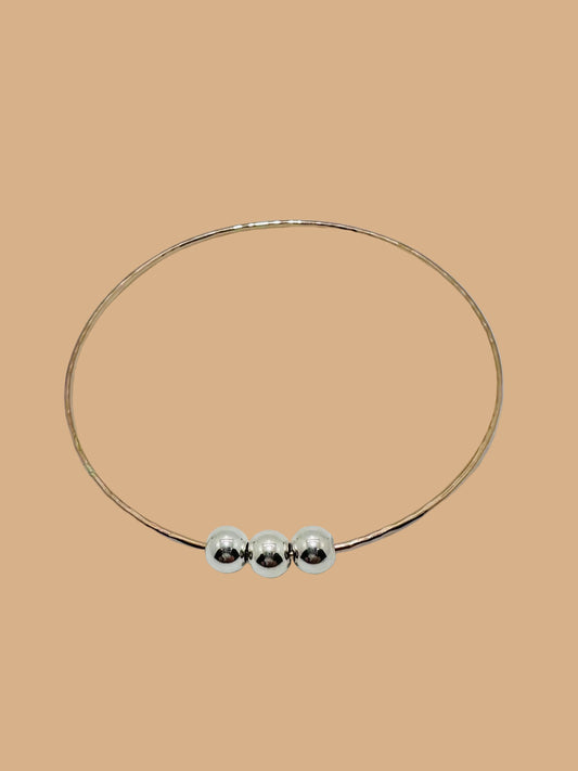 3 Ball Bangle - 14k Filled Mix Metal