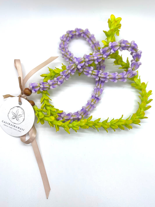 Pakalana w/ Purple Crown Clay Flower Traditional Lei