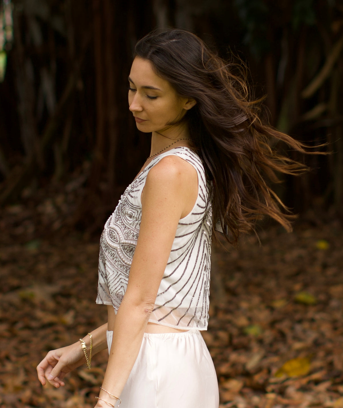 Jules Beaded Crop Top