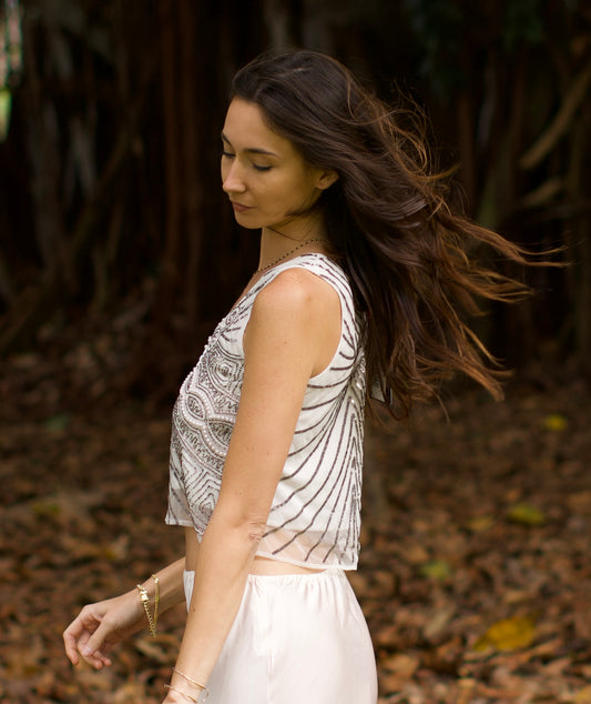 Jules Beaded Crop Top