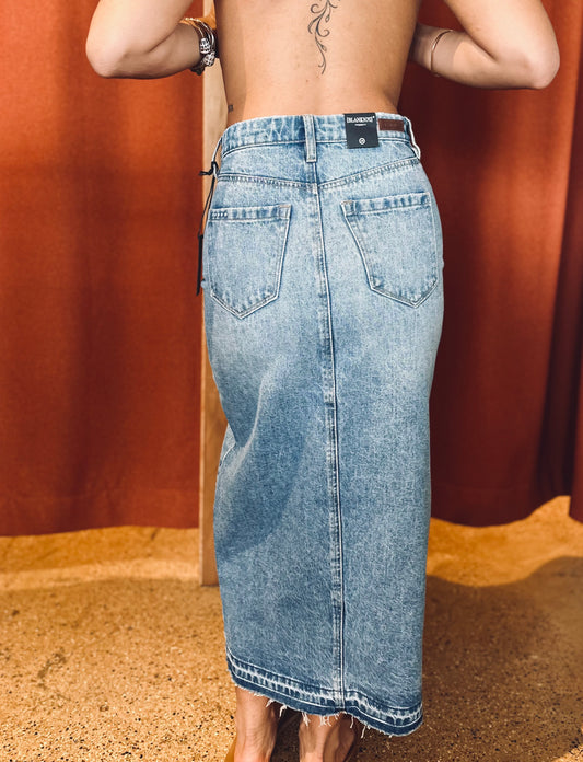 Long Denim Skirt w/ Slit