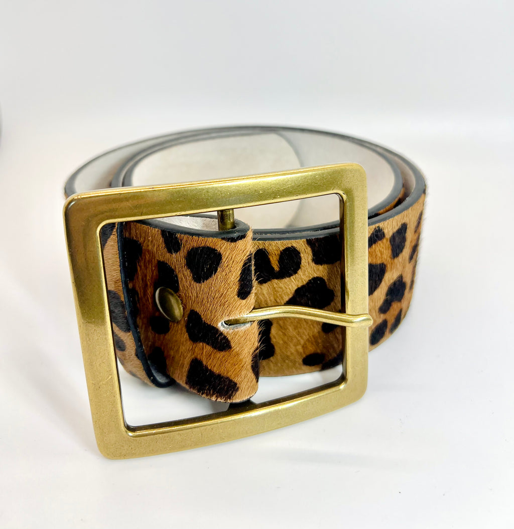 Wide Width Cowhide Belt - Genuine Leather w/ Hair On - Animal Print