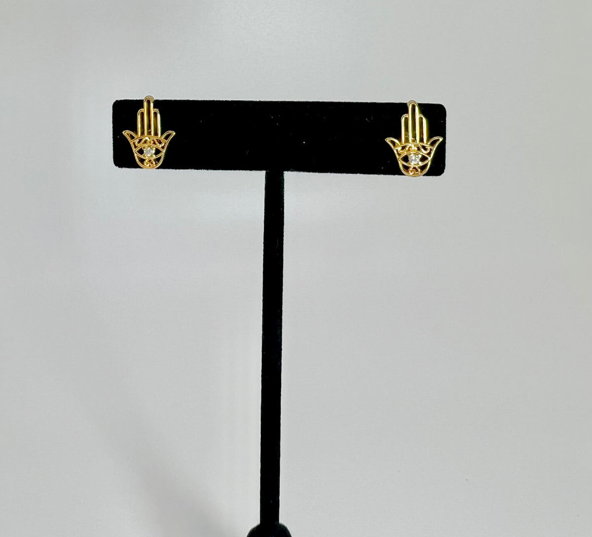 Hamsa Hand CZ Stud