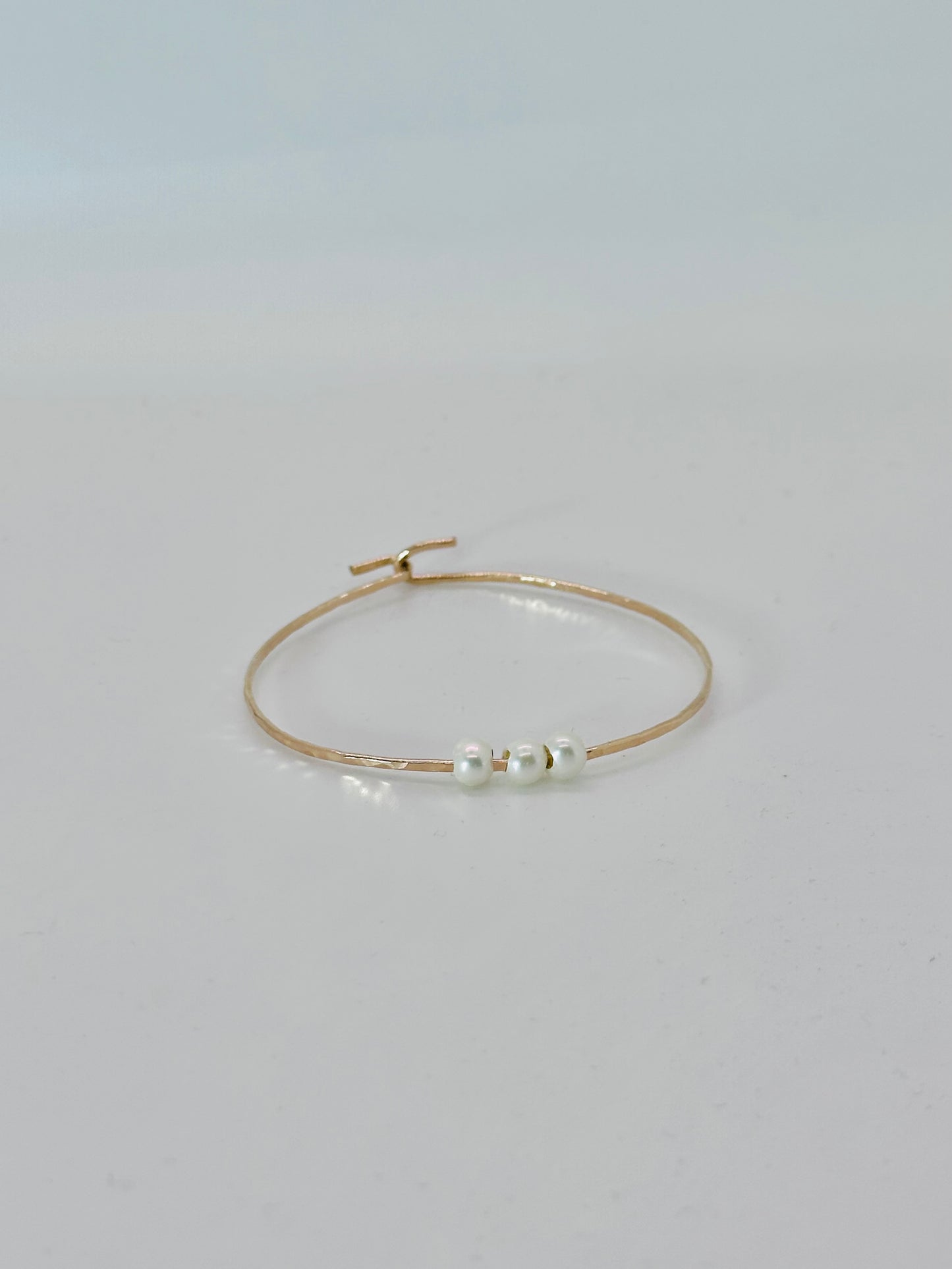 Sliding 3 Pearl Cuff - 14k GF
