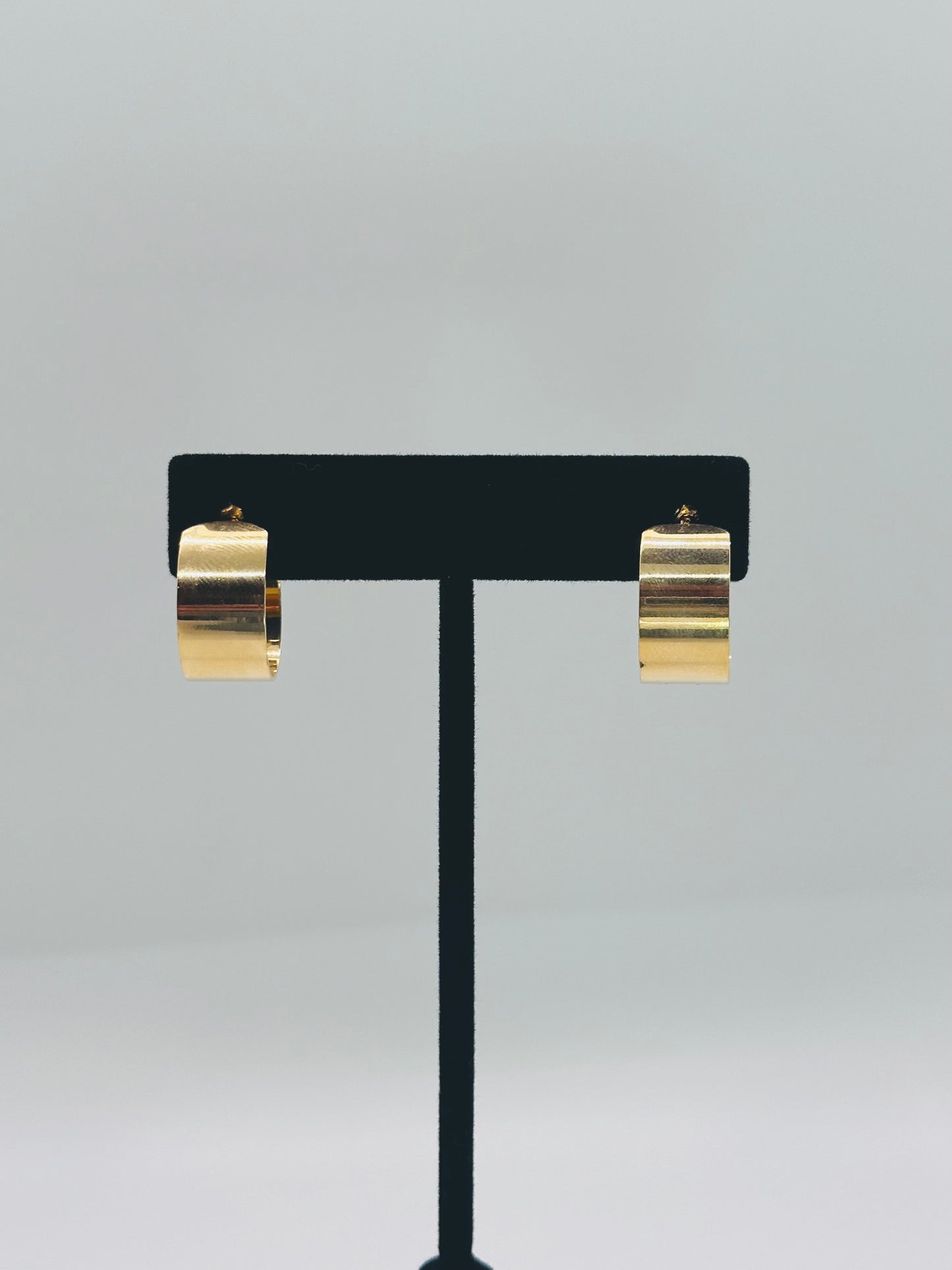 Wide Flat Polished Half Hoop Earring’s