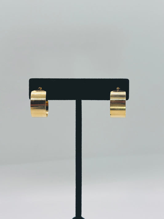 Wide Flat Polished Half Hoop Earring’s