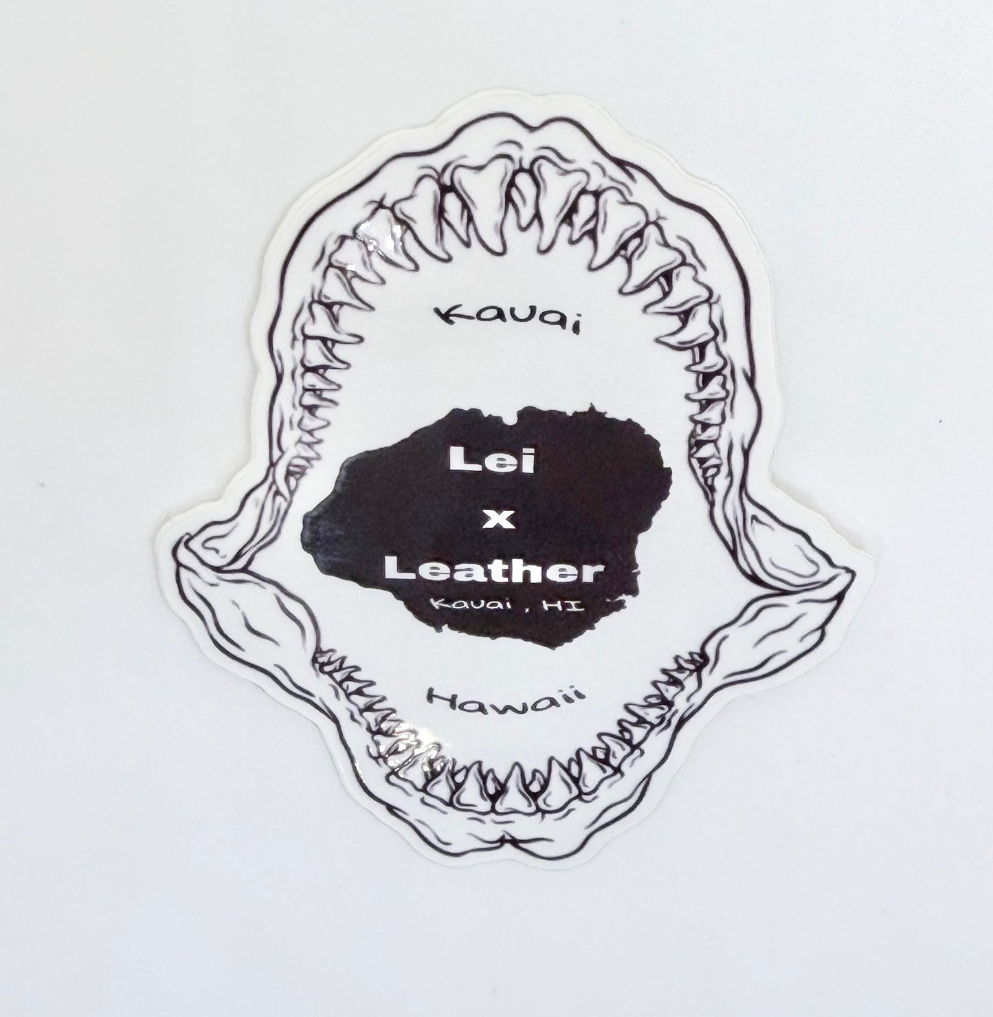 Kauai Jaws B&W - Logo Sticker