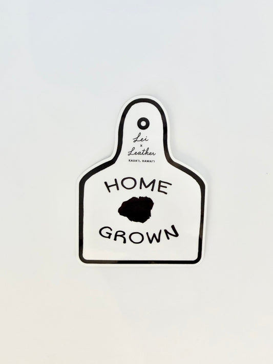 Homegrown cow tag B&W - Logo Sticker