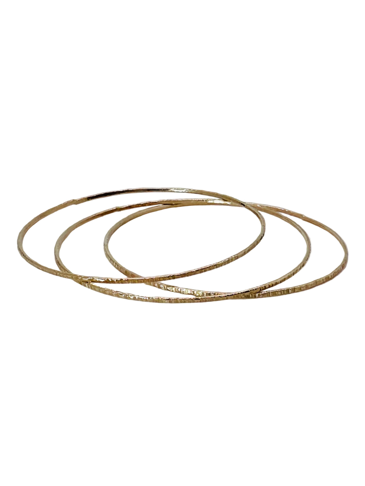 Thin Textured Bangle - 14k GF