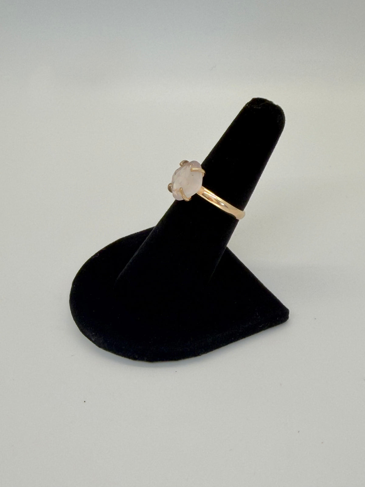 Faceted Rose Quartz Gold-Filled Ring