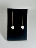 Pearl Heart Threader Earring’s - 14k GF