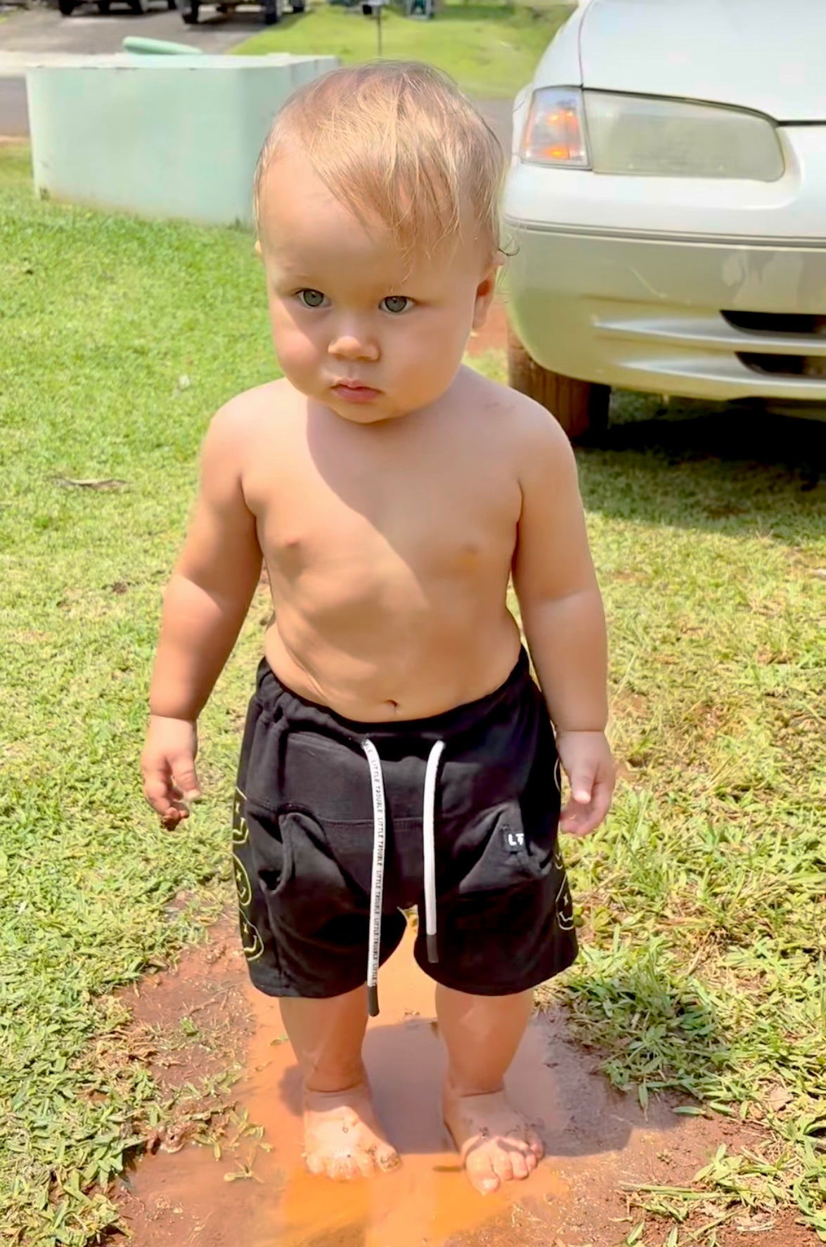 Kids Smiley Stretchy Shorts