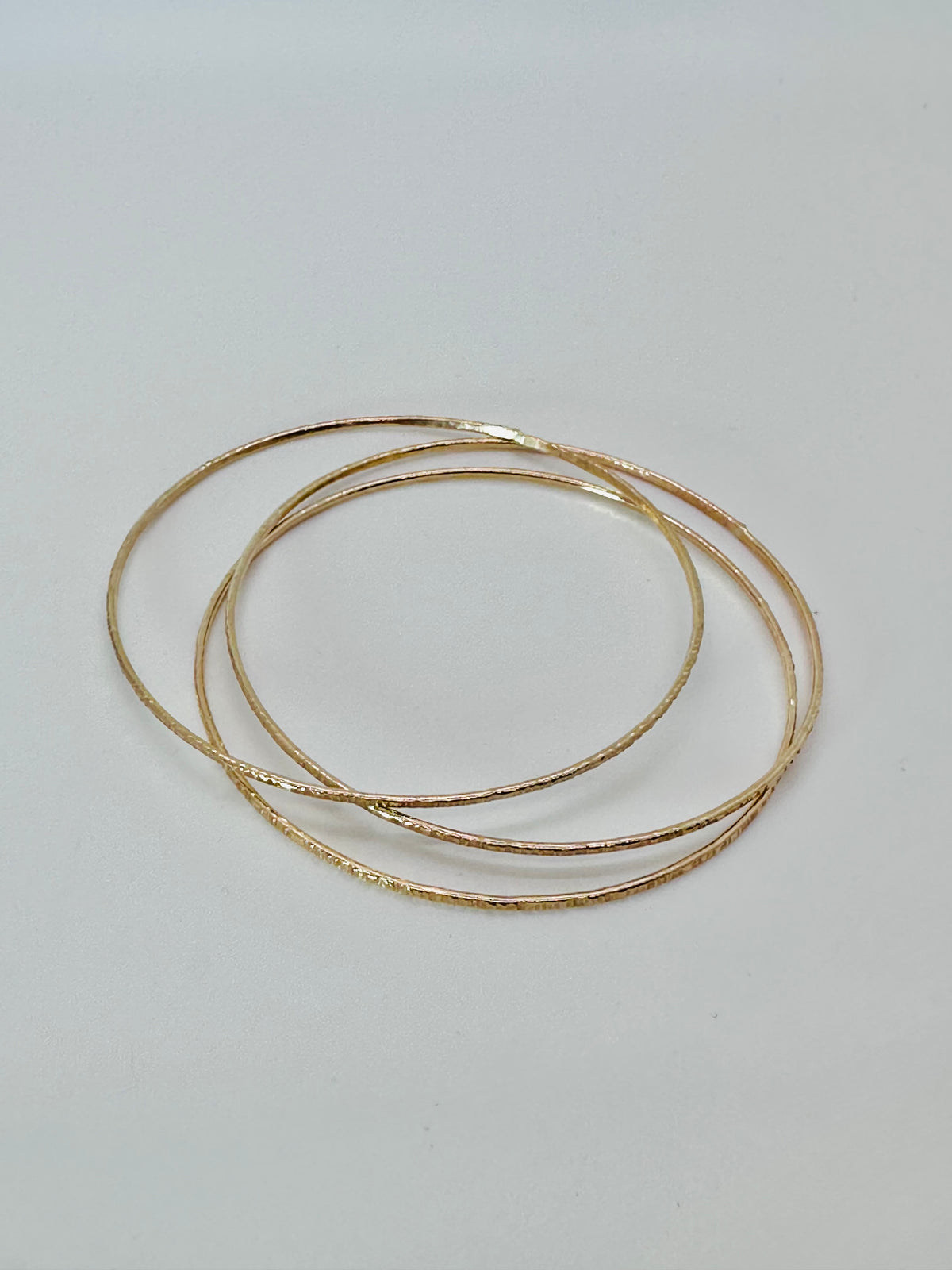 Thin Textured Bangle - 14k GF