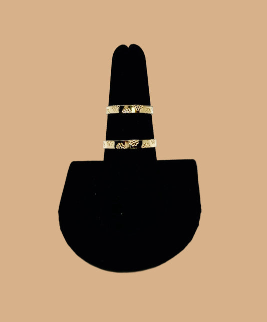 Daisy Stamped Ring - 14k GF