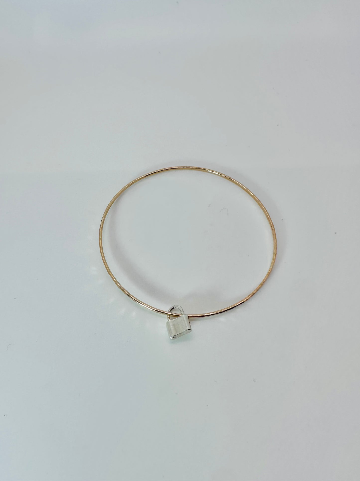Lock Bangle - 14k Filled Mix Metal