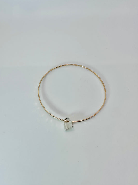 Lock Bangle - 14k Filled Mix Metal