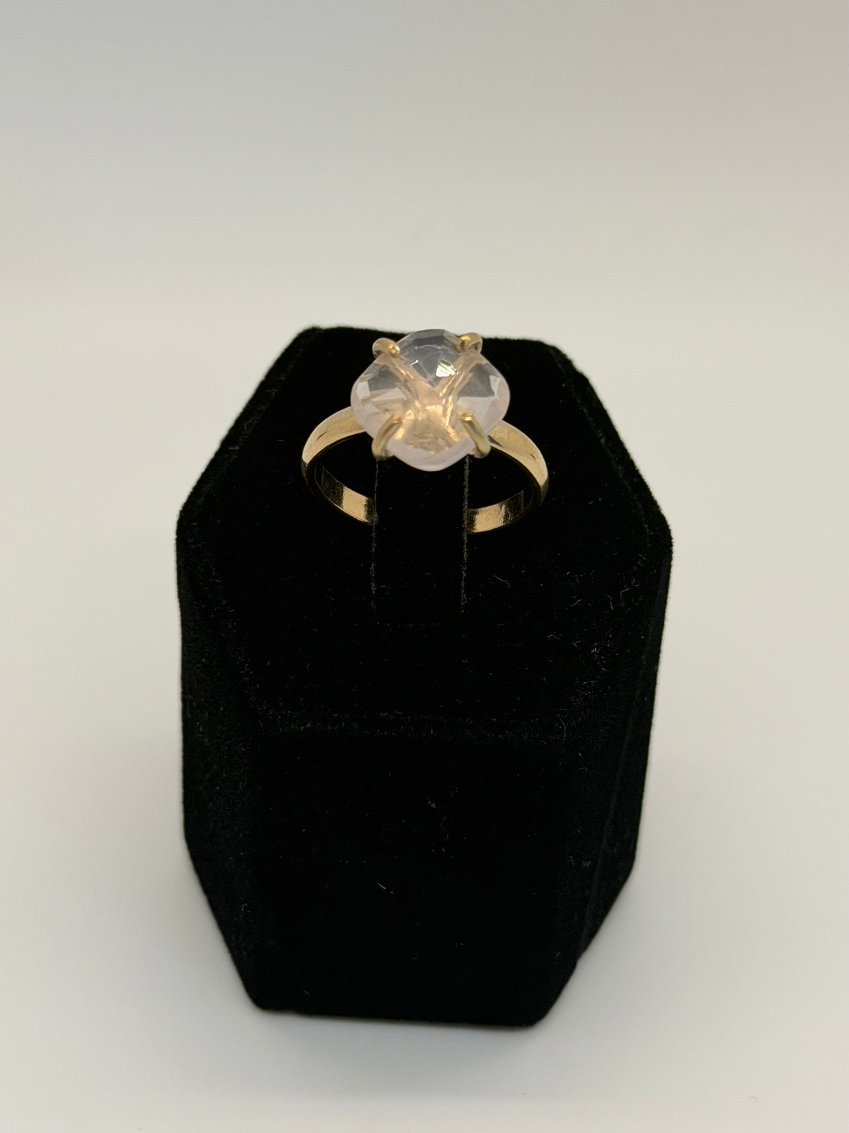 Faceted Rose Quartz Gold-Filled Ring