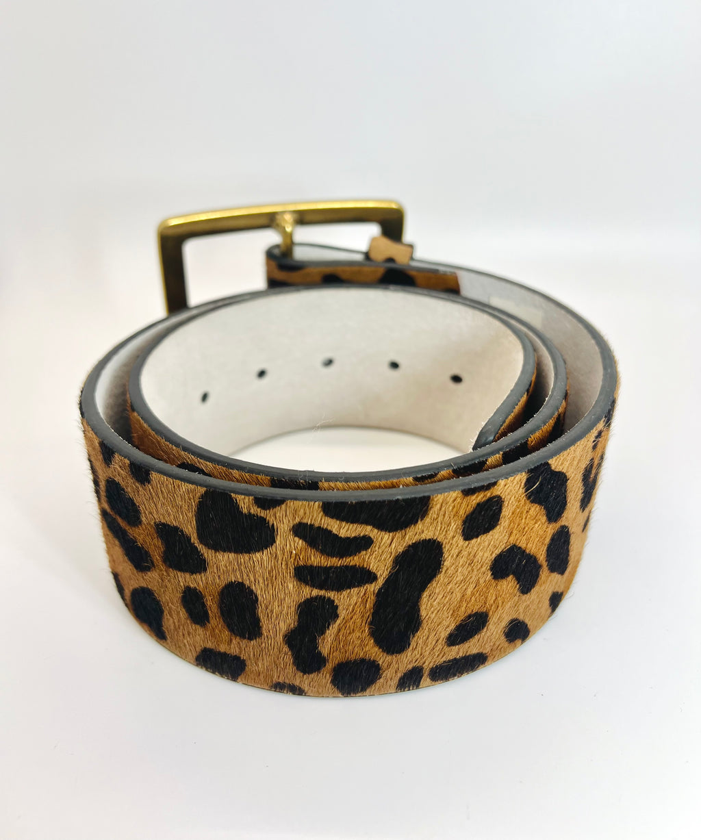 Wide Width Cowhide Belt - Genuine Leather w/ Hair On - Animal Print