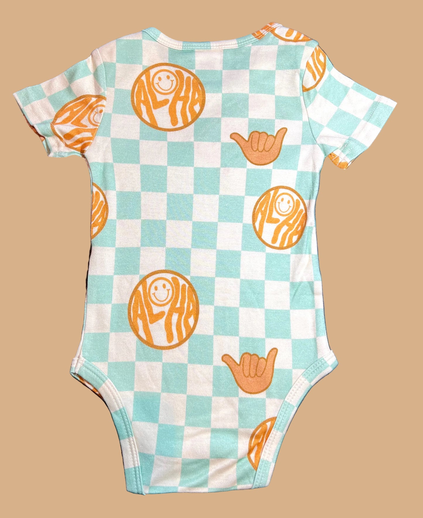 Onesie - Checkered Mint