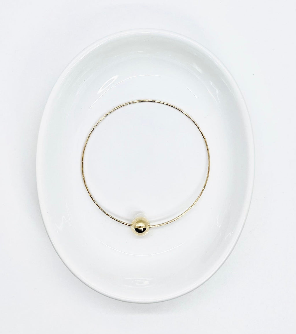 Single Ball Bangle - 14k GF