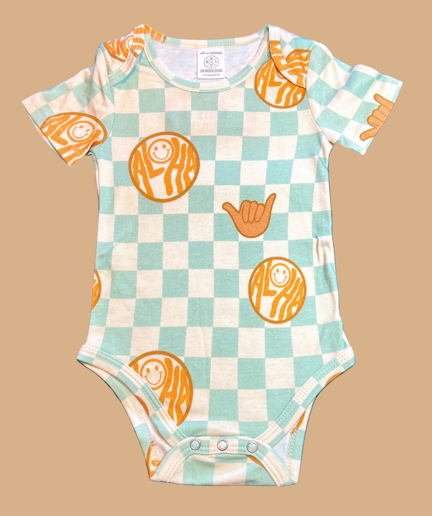 Onesie - Checkered Mint