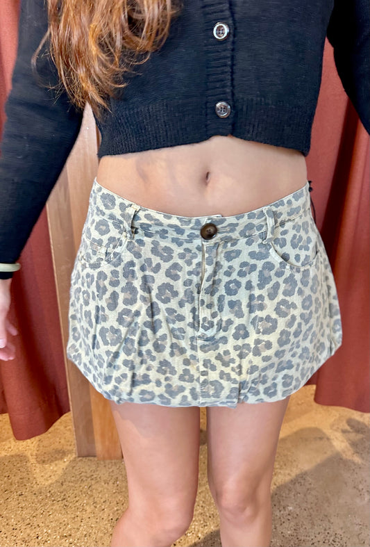 Wild Story Leopard Print Skirt